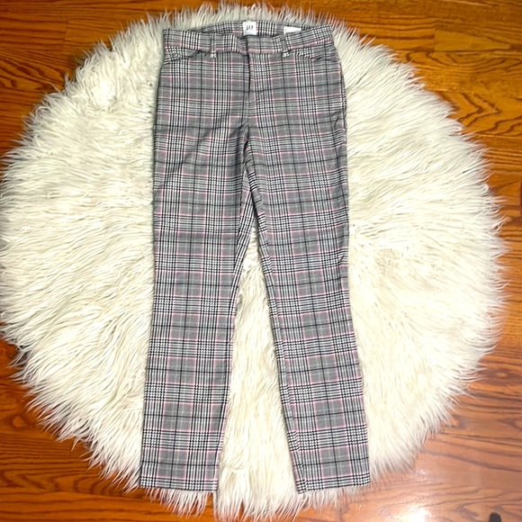 GAP Womens Grey and Pink Plaid Pants - Picture 2 of 5